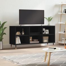 Meuble TV noir 103,5x30x50 cm bois d'ingénierie