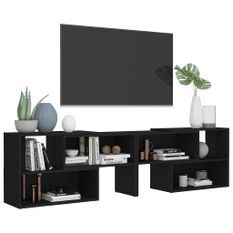 Meuble TV Noir 149x30x52 cm