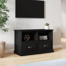 Meuble TV noir 80x35x50 cm bois d'ingénierie