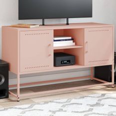 Meuble TV rose 100,5x39x60,5 cm acier