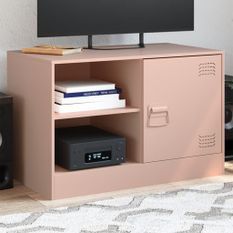 Meuble TV rose 67x39x44 cm acier