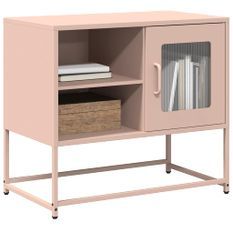 Meuble TV rose 68x39x60,5 cm acier