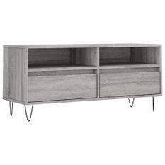 Meuble TV sonoma gris 100x34,5x44,5 cm bois d'ingénierie