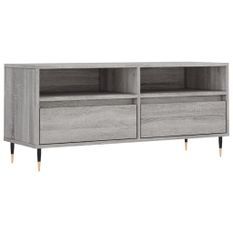 Meuble TV sonoma gris 100x34,5x44,5 cm bois d'ingénierie