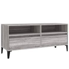 Meuble TV sonoma gris 100x34,5x44,5 cm bois d'ingénierie