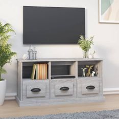 Meuble TV sonoma gris 100x35x50 cm bois d'ingénierie