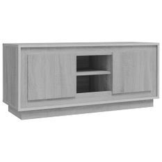 Meuble TV sonoma gris 102x35x45 cm bois d'ingénierie