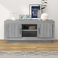 Meuble TV sonoma gris 102x35x45 cm bois d'ingénierie