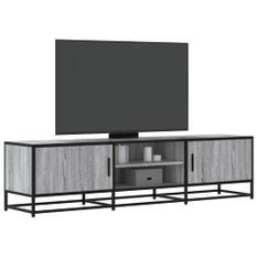 Meuble TV sonoma gris 160x35x41 cm bois d'ingénierie et métal