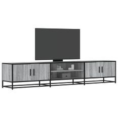 Meuble TV sonoma gris 210x35x41 cm bois d'ingénierie