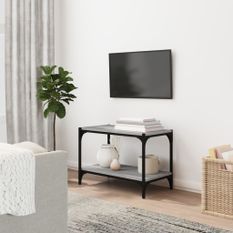 Meuble TV Sonoma gris 60x33x41 cm Bois d'ingénierie et acier