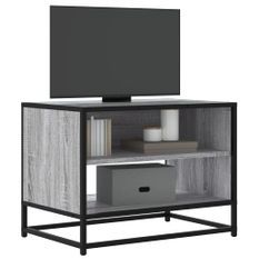 Meuble TV sonoma gris 61x40x46 cm bois d'ingénierie et métal