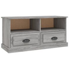 Meuble TV sonoma gris 93x35,5x45 cm bois d'ingénierie