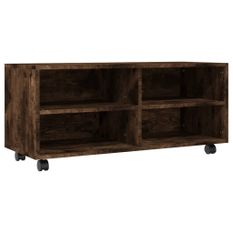 Meuble TV sur roulettes Chêne fumé 90x35x35cm Bois d'ingénierie