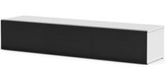 Meuble TV tissu acoustique noir et mélaminé blanc Atlanta 160 cm