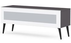 Meuble TV verre infrarouge blanc et mélaminé gris Malmo 120 cm