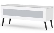 Meuble TV verre infrarouge et mélaminé blanc Goteborg 120 cm