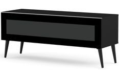 Meuble TV verre infrarouge et mélaminé noir Stockholm 120 cm
