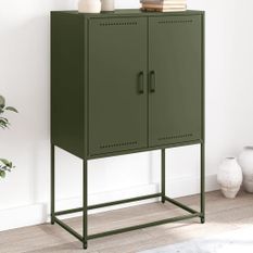 Meuble TV vert olive 68x39x60,5 cm acier