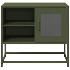 Meuble TV vert olive 68x39x60,5 cm acier