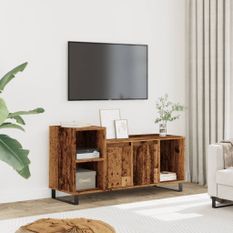 Meuble TV vieux bois 100x35x55 cm bois d'ingénierie