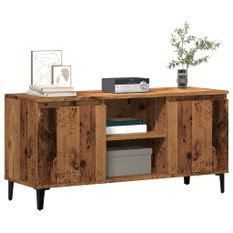 Meuble TV vieux bois 102x35x50 cm bois d'ingénierie