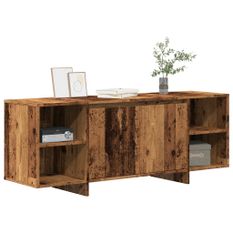 Meuble TV vieux bois 130x35x50 cm bois d'ingénierie