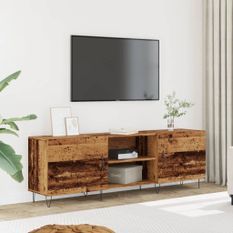 Meuble TV vieux bois 150x30x50 cm bois d'ingénierie