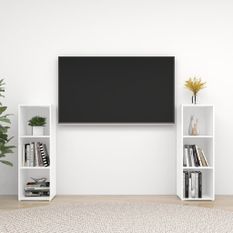 Meubles TV 2 pcs Blanc 107x35x37 cm