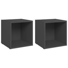 Meubles TV 2 pcs Gris 37x35x37 cm