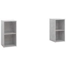 Meubles TV 2 pcs Gris béton 72x35x36,5 cm