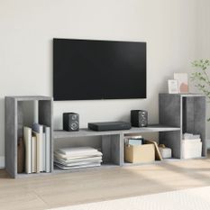 Meubles TV 2 pcs gris béton 75x30x50 cm bois d'ingénierie