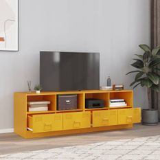 Meubles TV 2 pcs jaune moutarde 67x39x44 cm acier