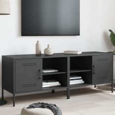 Meubles TV 2 pcs noir 68x39x50,5 cm acier