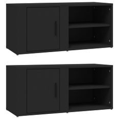 Meubles TV 2 pcs Noir 80x31,5x36 cm Bois d'ingénierie