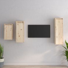 Meubles TV 3 pcs Bois massif de pin 3