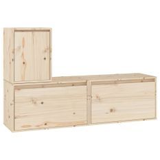 Meubles TV 3 pcs Bois massif de pin 4