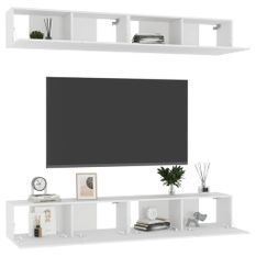 Meubles TV 4 pcs Blanc 100x30x30 cm