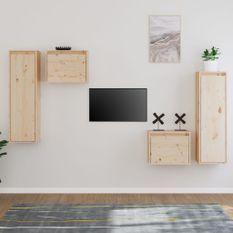 Meubles TV 4 pcs Bois massif de pin