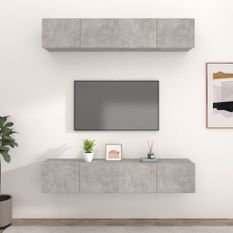 Meubles TV 4 pcs Gris béton 80x30x30 cm Bois d'ingénierie