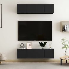 Meubles TV 4 pcs Noir 60x30x30 cm