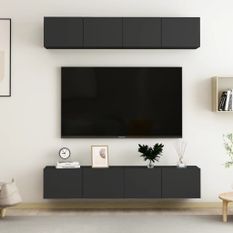 Meubles TV 4 pcs Noir 80x30x30 cm