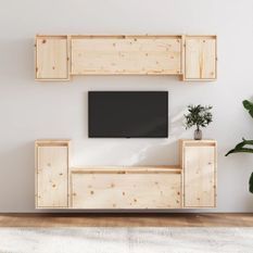 Meubles TV 6 pcs Bois massif de pin