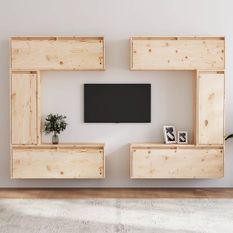 Meubles TV 6 pcs Bois massif de pin