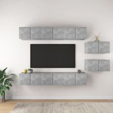 Meubles TV 8 pcs Gris béton