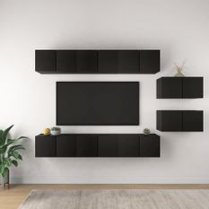 Meubles TV 8 pcs Noir