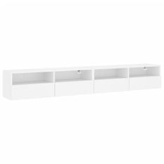 Meubles TV muraux 2 pcs blanc 100x30x30 cm bois d'ingénierie