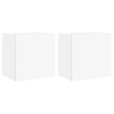 Meubles TV muraux 2 pcs blanc 40,5x30x40 cm bois d'ingénierie