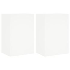 Meubles TV muraux 2 pcs blanc 40,5x30x60 cm bois d'ingénierie