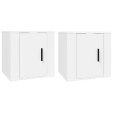 Meubles TV muraux 2 pcs Blanc 40x34,5x40 cm